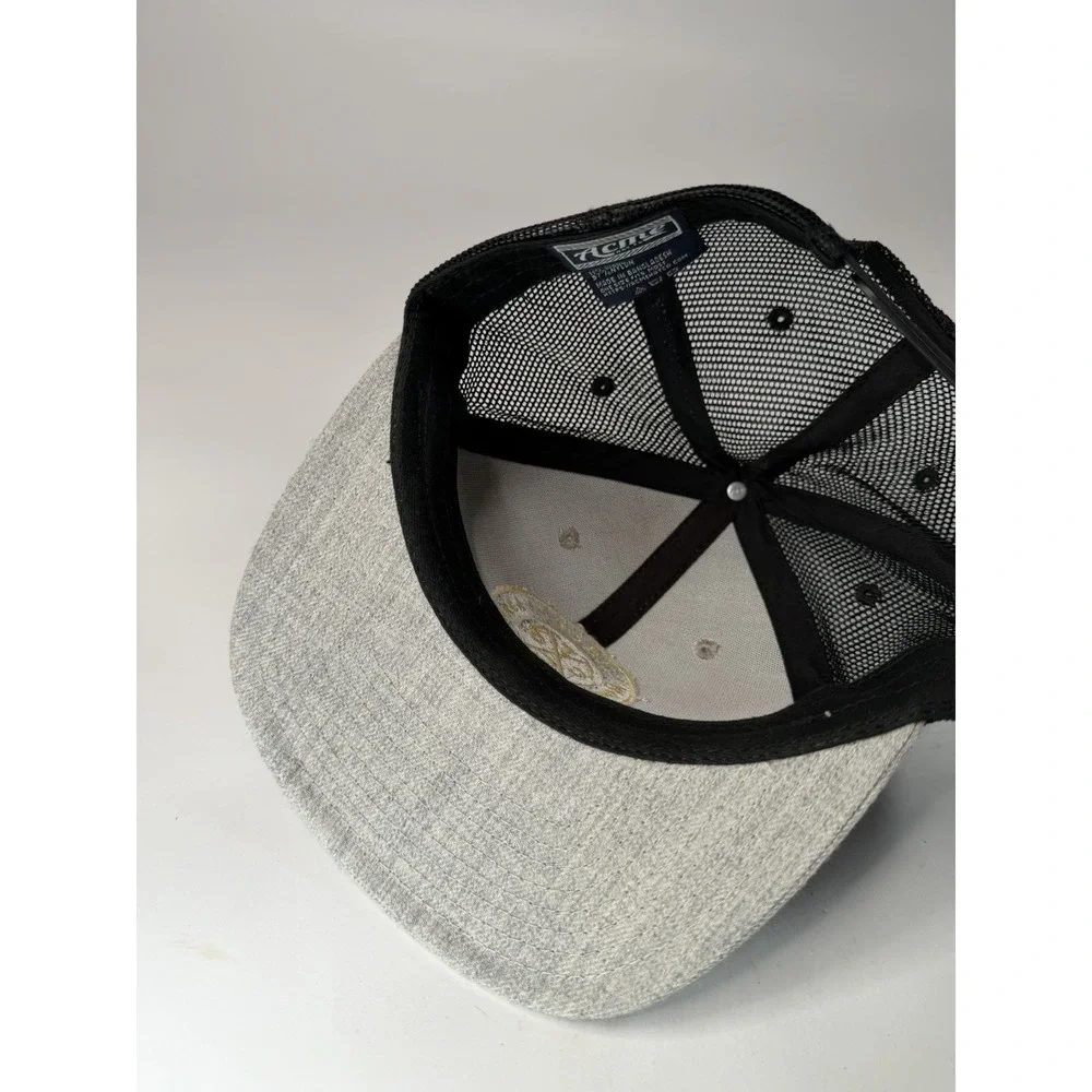Tincup Mountain Whiskey Hat Cap Snapback Gray Black Mesh Back Round Patch